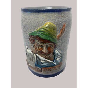 Original Lerchen 5”x3.75” Prost Beer Mug Germany Pottery